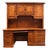 Winners Only Solid Oak Rustic Early American Country Style 74" Computer Desk W. Cabinet Storage Top For Sale