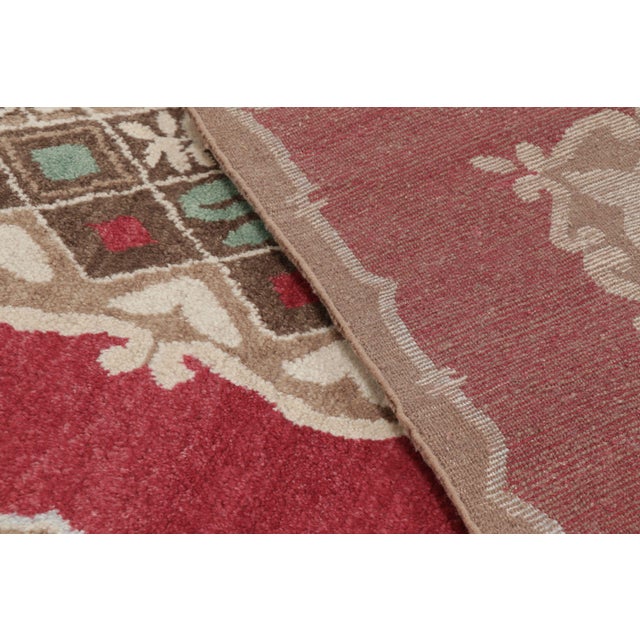 Ruby Red Contemporary Art Deco Floral Wool Rug With Floral Grid by Rug & Kilim, India For Sale - Image 8 of 10