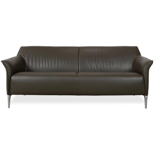 Mayon 3-Seater and 2-Seater Sofas in Dark Green Leather from Leolux, Set of 2 For Sale - Image 15 of 18