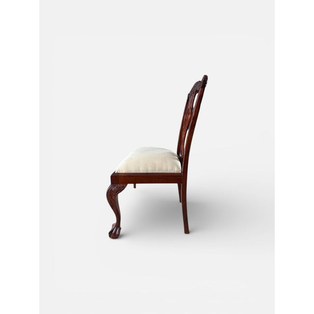 Chippendale Set of 10 Dining Chairs- Vintage Chippendale Mahogany Chairs With Removable Seats For Sale - Image 3 of 10