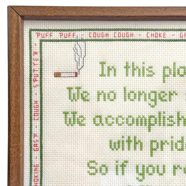 'Please Take Your Butt Outside', Framed Cross Stitch Embroidery For Sale - Image 4 of 12