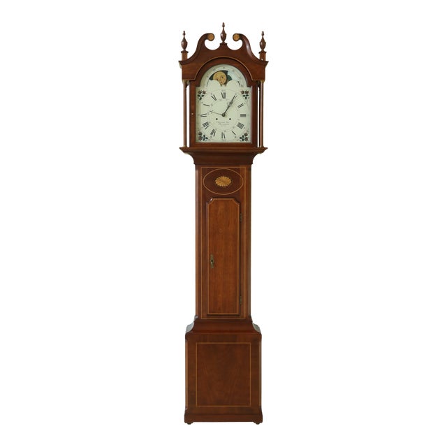 Hamilton Christian Eby Inlaid Cherry Tall Grandfather Clock Chairish