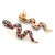 Bochic “Orient” Ruby & Multi Sapphire Serpent Earrings Set In 18K Gold & Silver - a pair For Sale - Image 4 of 9