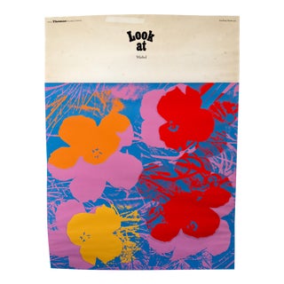 1970s Andy Warhol Flowers in Red Pink Orange Serigraph Poster For Sale