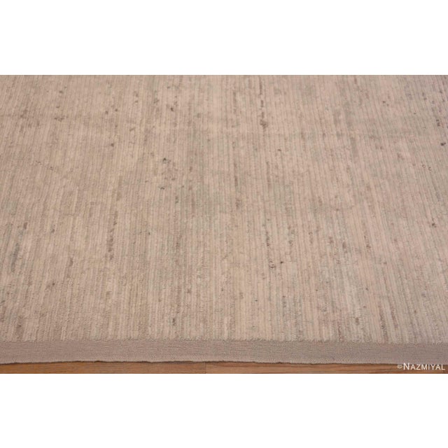 2020s Nazmiyal Collection Ivory Minimalist Solid Abstract Modern Room Size Area Rug For Sale - Image 5 of 7