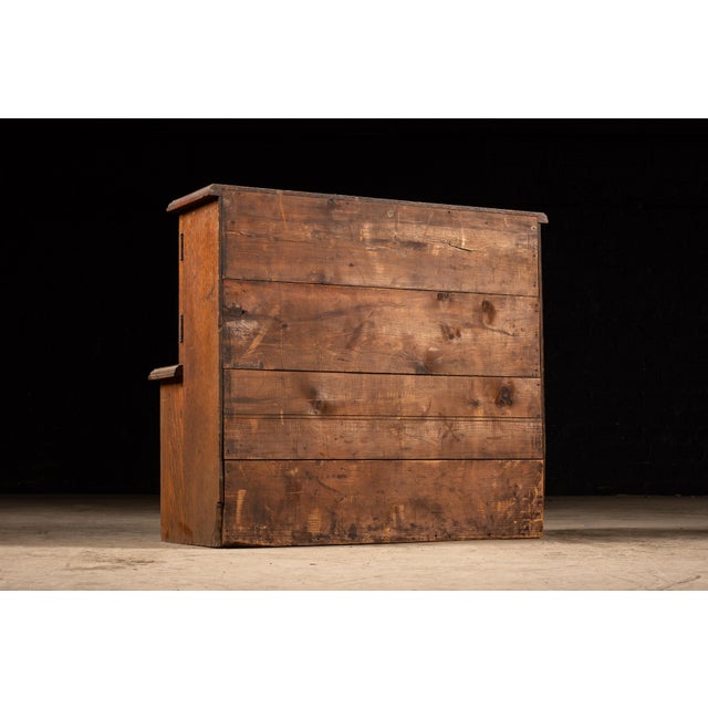 1910s Vintage Wooden Benchtop Hardware Cabinet For Sale - Image 4 of 7