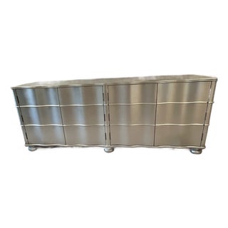 Julian Chichester Regency Silverleaf Long Wave Sideboard For Sale
