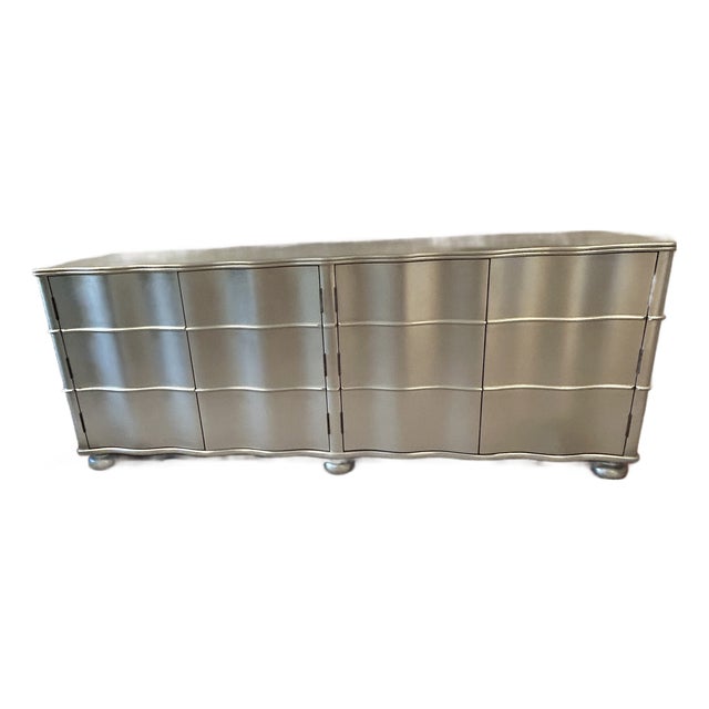 Julian Chichester Regency Silverleaf Long Wave Sideboard For Sale