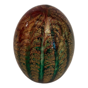 1950s Murano "Barovier & Toso" Hand Blown Glass Adventurine Gold Flex Paperweight