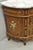 Brown Vintage French Louis XV Style Bombe Demilune Marble Top Floral Painted Commode For Sale - Image 8 of 14