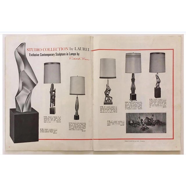 Sculptural Brutalist Bronze Table Lamp by Richard Barr for Laurel For Sale - Image 12 of 12