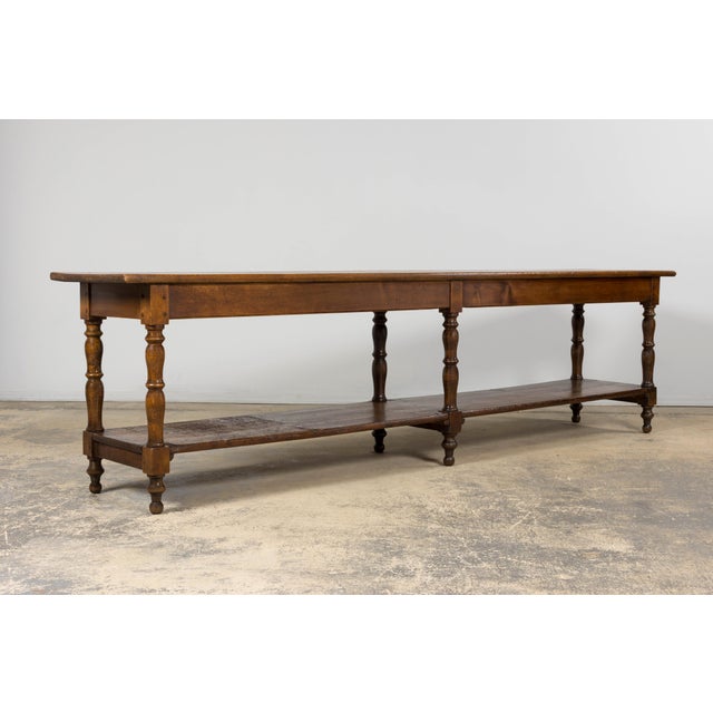 Mid 19th Century French Provincial Oak Draper’s Console Table For Sale - Image 15 of 18