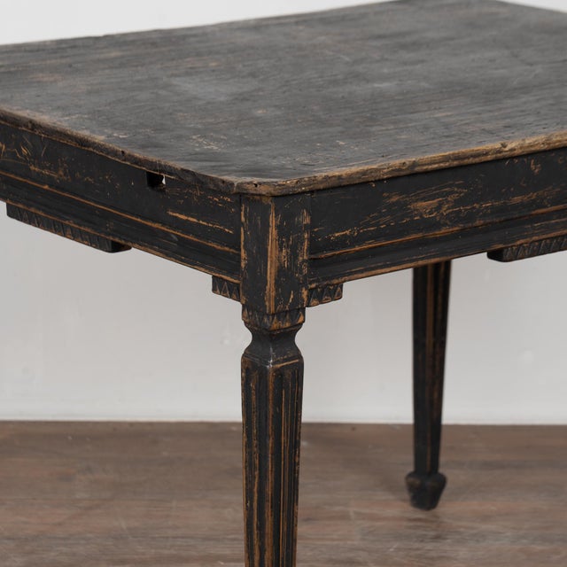 19th Century Swedish Black Painted Pine Side Table For Sale - Image 11 of 18