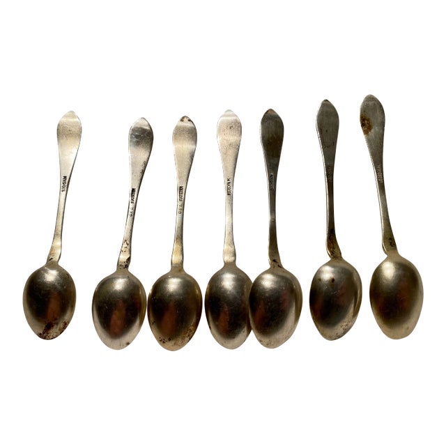 Gorgeous Antique Set of 7 Norwegian 830 Silver Demitasse Spoons in the Opphoiet / Open Rose Pattern by Thorvald Marthinsen...