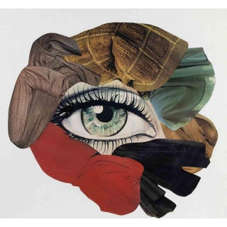 Genny Puccini, Green Eye Collage, 1977, Acrylic on Paper, Framed For Sale