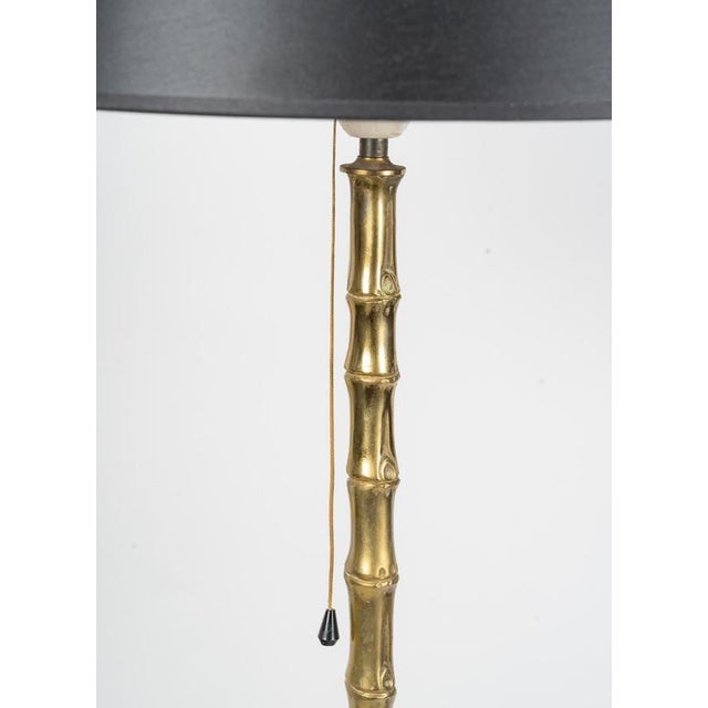 1950s Brass Imitating Bamboo Floor Lamp, 1950s For Sale - Image 5 of 9