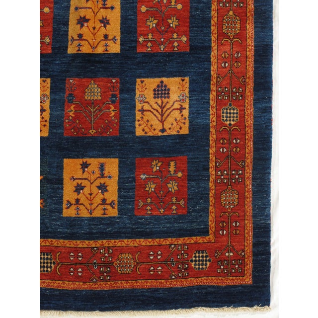 Vintage Hand-Knotted Persian Lori Gabbeh Rug 6'8" X 8'10" For Sale - Image 4 of 5