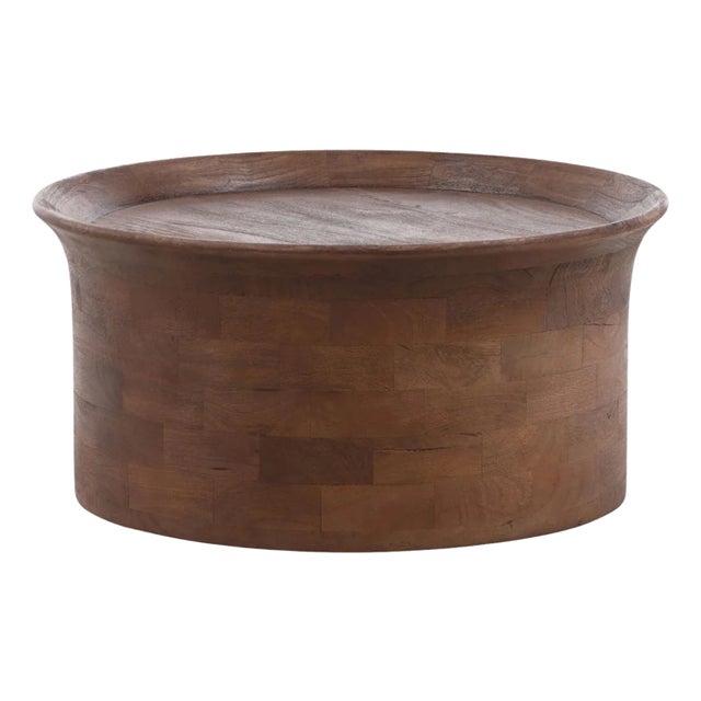 Devin Round Wood Coffee Table For Sale