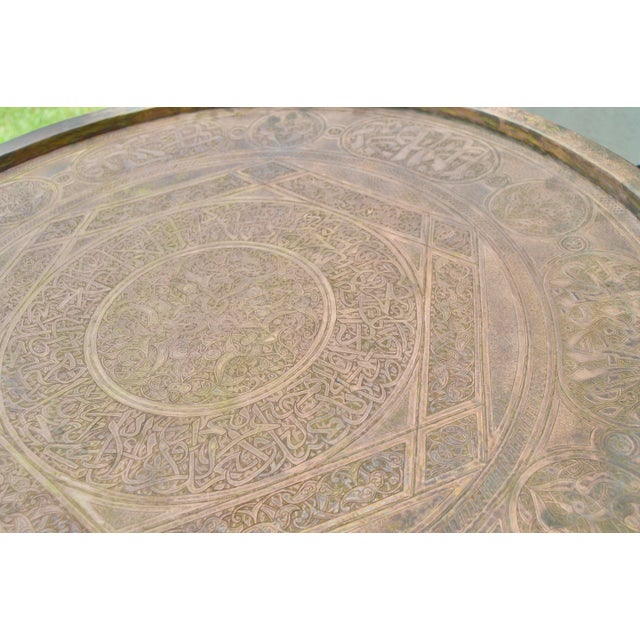 Copper Late 19th Century Handmade Moorish Astral-Patterned Copper Tray For Sale - Image 8 of 12