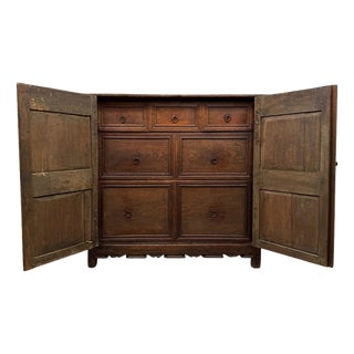 17th Century Antique Oak Fitted Cupboard For Sale