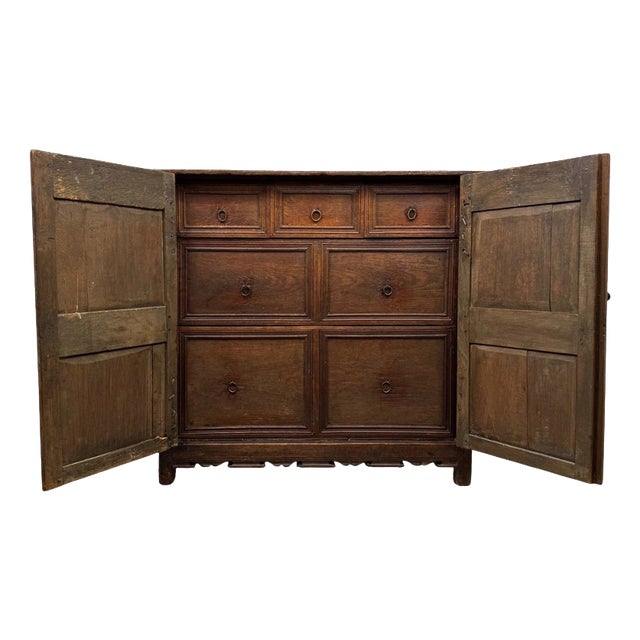 17th Century Antique Oak Fitted Cupboard For Sale