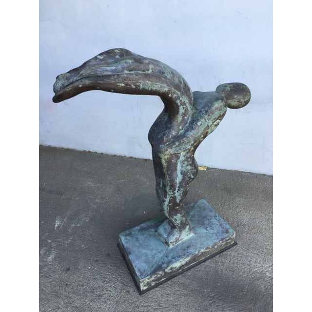 2000 - 2009 Sizable 43" Modern Faux Bronze "Lovers" Statue For Sale - Image 5 of 10