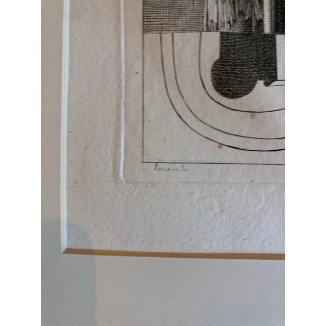 Paper Authentic 19th Century Pair of Matted Black and White Engravings of Fireplace Mantels. For Sale - Image 7 of 7