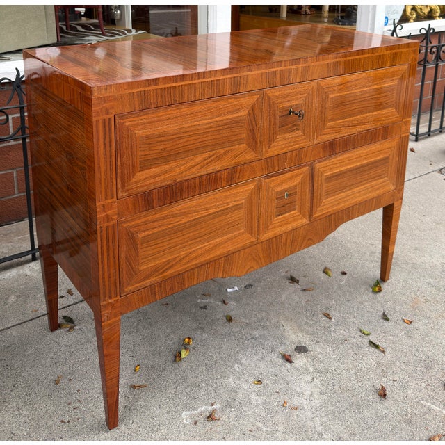 2000 - 2009 1 of 2 Dessin Fournir Neoclassical Style Burl Wood Inlaid Chest of Drawers For Sale - Image 5 of 8
