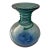 Late 20th Century Blue Glass Vase With Green Spiral Coil Pattern, Blenko For Sale