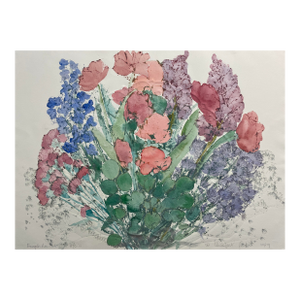 1989 Margaret Bedell Forget Me Not Mixed Media
