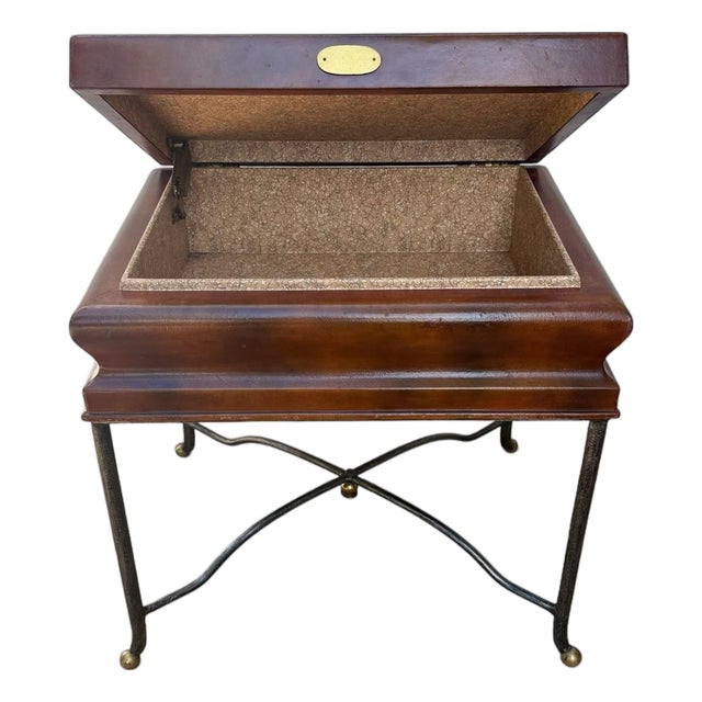 Late 20th Century English Regency Revival Storage Side Table in the Manner of Maitland-Smith For Sale