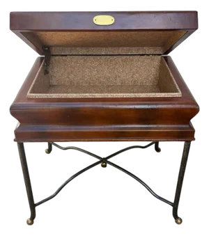 Late 20th Century English Regency Revival Storage Side Table in the Manner of Maitland-Smith