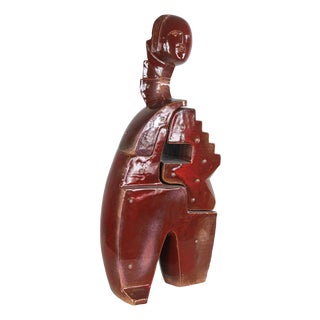 Fabio Provinciali, Abstract Sculpture, 1999, Glazed Terracotta with Metal Studs For Sale