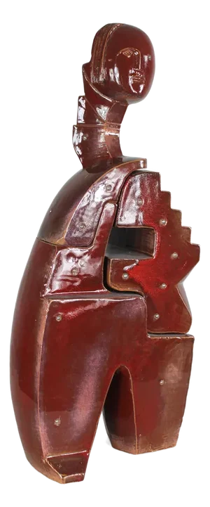 Fabio Provinciali, Abstract Sculpture, 1999, Glazed Terracotta with Metal Studs