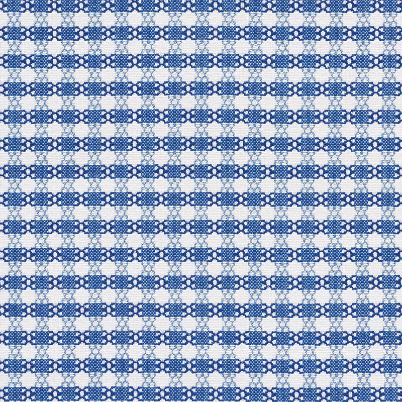 Schumacher Checkmate Fabric in Blue | Chairish