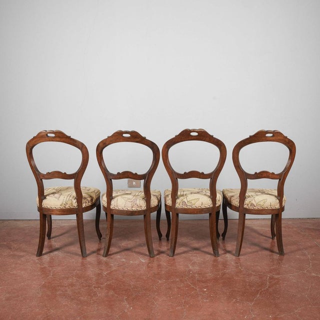 Light Damask Chairs, Set of 4 For Sale - Image 11 of 18