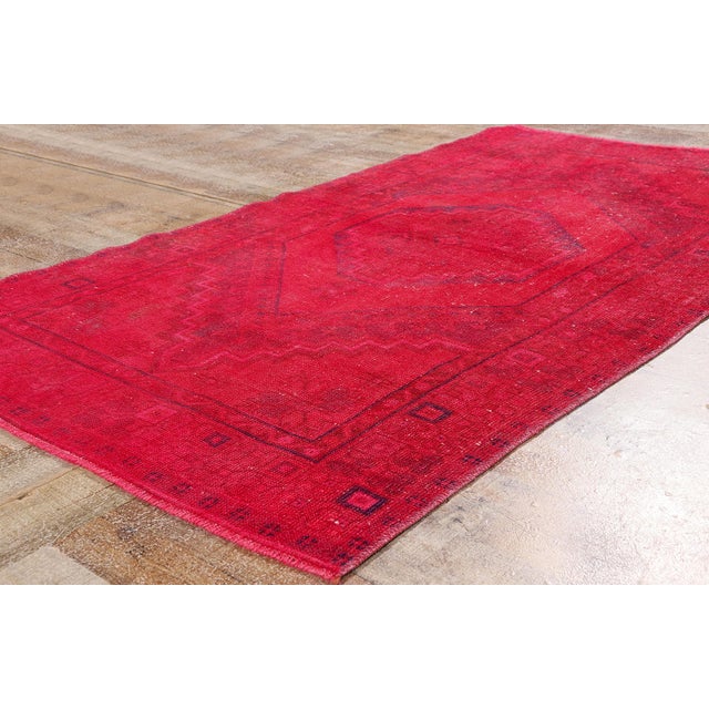 Red Vintage Red Turkish Oushak Rug, 03'07 X 06'07 For Sale - Image 8 of 10