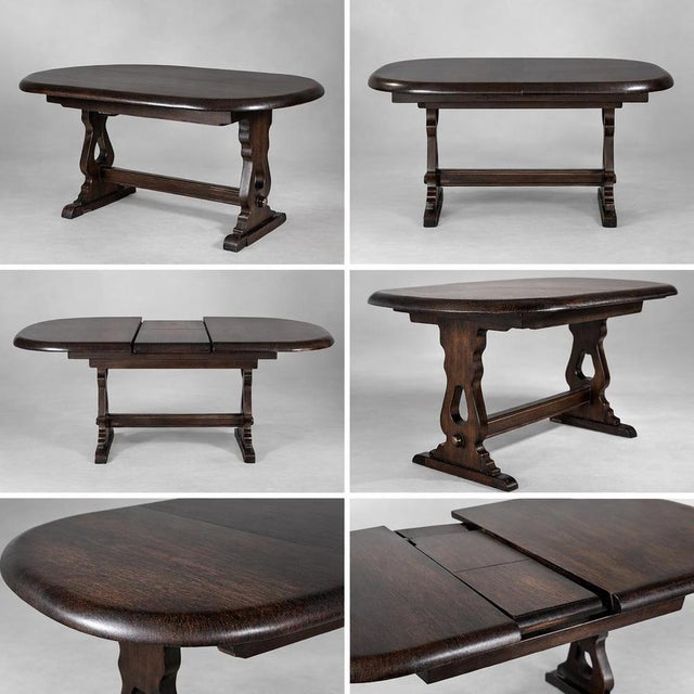 Contemporary Vintage Elm Oval Extending Dining Table from Ercol For Sale - Image 3 of 13