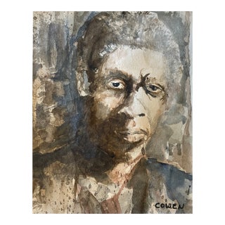 1990s Portrait of a Man by Beth Cowen For Sale