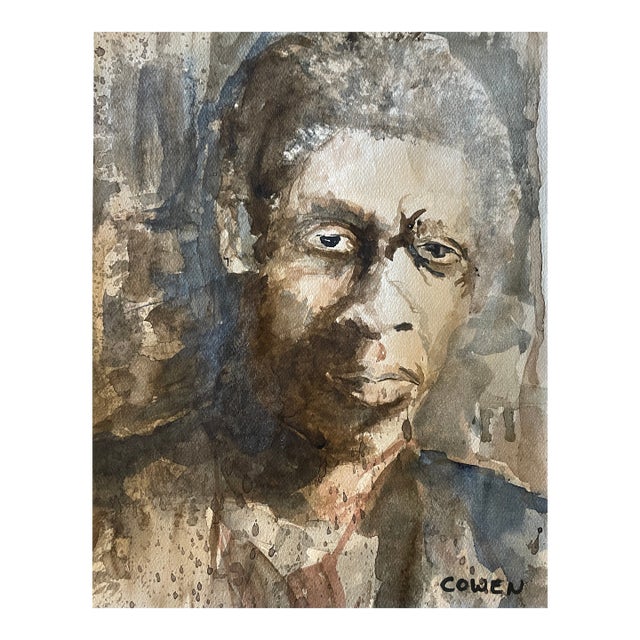 1990s Portrait of a Man by Beth Cowen For Sale