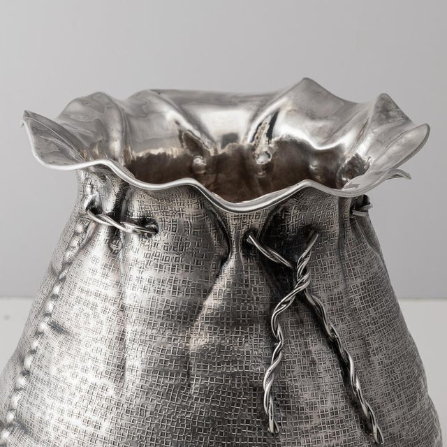 Italian Silver Sack Champagne Cooler by Romeo Miracoli, Milan, 20th Century For Sale - Image 11 of 18