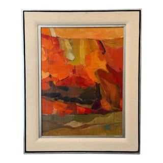 Layered Orange Abstract Oil For Sale