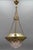 French Brass and Bronze Pendant Light with Cut Glass Lampshade, 1900s For Sale - Image 3 of 18