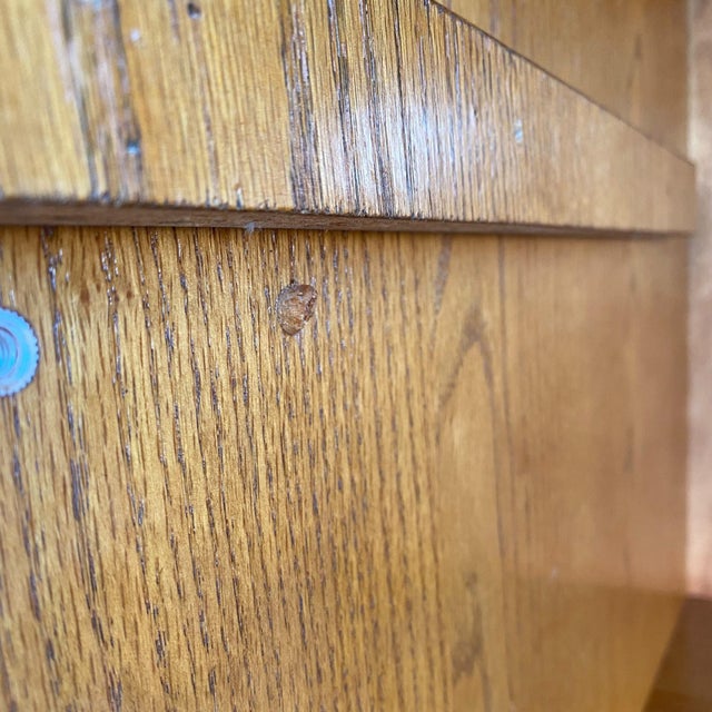 Mid 20th Century Minimalist Solid Oak Open Pedestal Cabinet or Media Stand For Sale - Image 9 of 18
