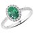 Modern 6x8mm Oval Cut Natural Emerald & 1 Ct Natural Diamond Halo Engagement Ring Size6 For Sale - Image 3 of 8