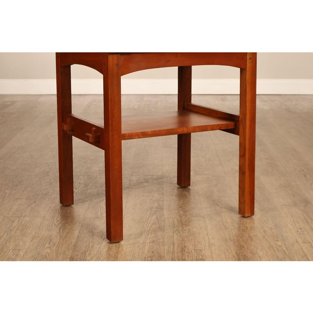 Wood Stickley Mission Collection Tile Top Cherry End Table For Sale - Image 7 of 18