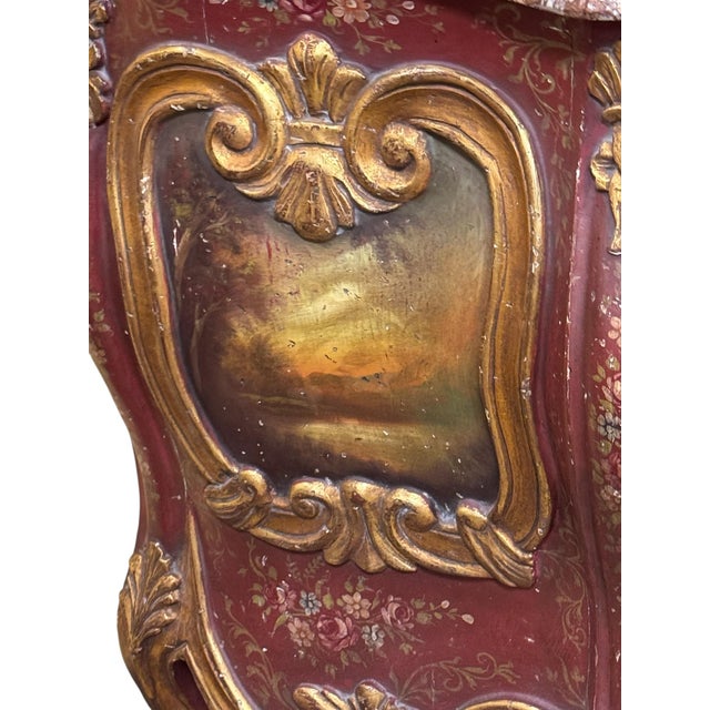 18th C Venetian Painted Marble Top Commode For Sale In Charlotte - Image 6 of 10