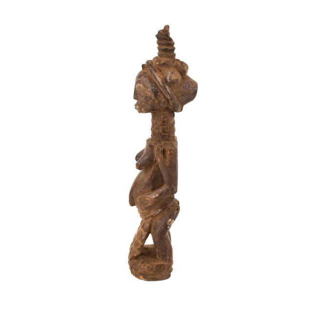 African Early 20th Century Luba Hemba Female Miniature Figure 9 Inch For Sale - Image 3 of 7