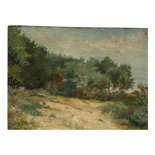 C. Rousseau, 1900s, Oil on Board For Sale