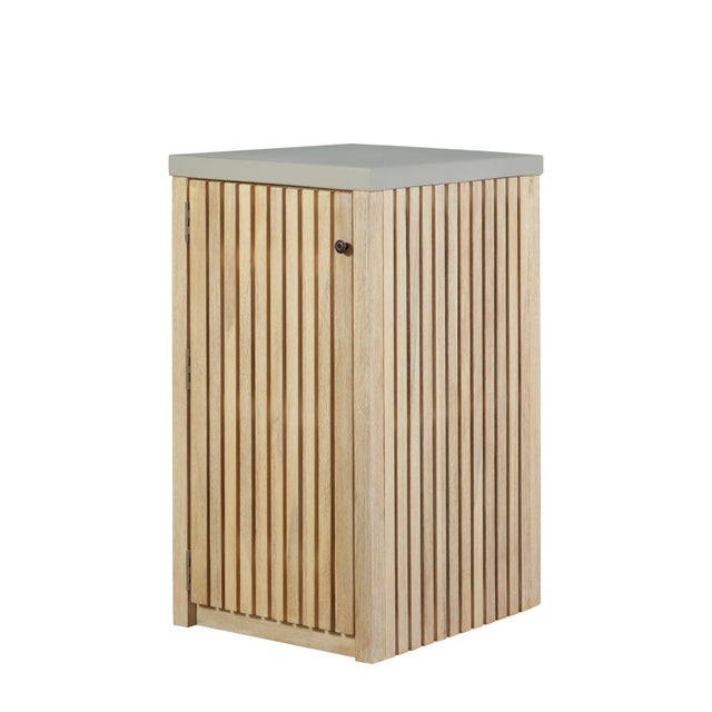 Eclipse Outdoor Solid Teak Natural Look Wood Cabinet - Outdoor For Sale - Image 10 of 12